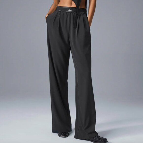 ALO Yoga Pants - ALO Yoga Women's Black Suit Up Trouser (Regular)